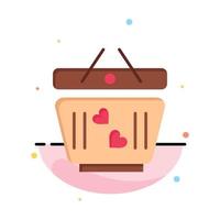 Cart Love Heart Wedding Business Logo Template Flat Color vector