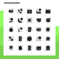 25 Time Management Icon set Solid Glyph Icon Vector Illustration Template For Web and Mobile Ideas for business company