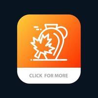 Pot Autumn Canada Leaf Maple Mobile App Button Android and IOS Line Version vector