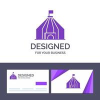 Creative Business Card and Logo template Tent Tent Circus Vector Illustration