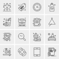 16 iconos de negocios universales vector ilustración de icono creativo para usar en proyectos relacionados con la web y dispositivos móviles