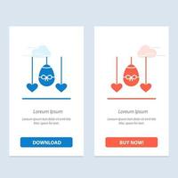 Egg Heart Easter Holiday  Blue and Red Download and Buy Now web Widget Card Template vector