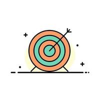 Target Dart Goal Focus  Business Flat Line Filled Icon Vector Banner Template