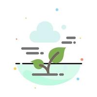 Plant Cloud Leaf Technology Abstract Flat Color Icon Template vector