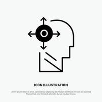Mind Transform Yourself Head solid Glyph Icon vector