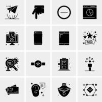 16 iconos de negocios universales vector ilustración de icono creativo para usar en proyectos relacionados con la web y dispositivos móviles