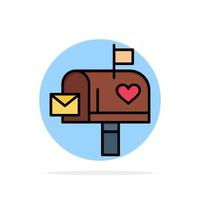 Mailbox Mail Love Letter Letterbox Abstract Circle Background Flat color Icon vector