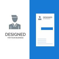 Account Human Man Person Profile Grey Logo Design and Business Card Template vector