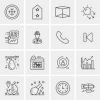 16 iconos de negocios universales vector ilustración de icono creativo para usar en proyectos relacionados con la web y dispositivos móviles