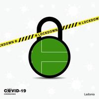 Ladonia Lock DOwn Lock Coronavirus pandemic awareness Template COVID19 Lock Down Design vector