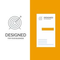 Target Dart Goal Focus Grey Logo Design and Business Card Template vector