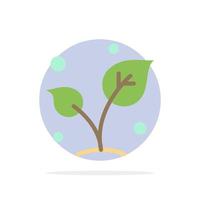 Leaf Nature Spring Sprout Tree Abstract Circle Background Flat color Icon vector