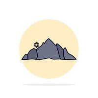 colina paisaje naturaleza montaña escena color plano icono vector