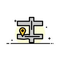 Map Navigation Pin  Business Flat Line Filled Icon Vector Banner Template