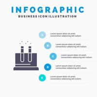 Lab Test Tube Science Solid Icon Infographics 5 Steps Presentation Background vector