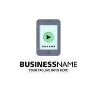 Phone Cell Play Video Business Logo Template Flat Color vector