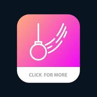oscilación del péndulo botón de aplicación móvil de movimiento de bola atada versión de línea android e ios vector