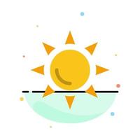 Beach Shinning Sun Abstract Flat Color Icon Template vector