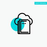 Cloud File Data Computing turquoise highlight circle point Vector icon