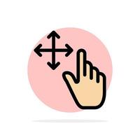 Finger Gesture Hold Abstract Circle Background Flat color Icon vector