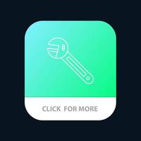 Wrench Option Tool Spanner Tool Mobile App Button Android and IOS Line Version vector