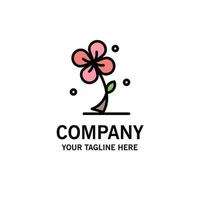 Flora Floral Flower Nature Spring Business Logo Template Flat Color vector