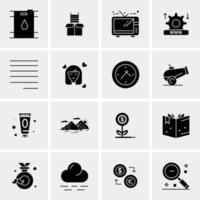 16 iconos de negocios universales vector ilustración de icono creativo para usar en proyectos relacionados con la web y dispositivos móviles