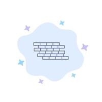 Firewall Security Wall Brick Bricks Blue Icon on Abstract Cloud Background vector