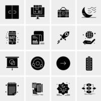 16 iconos de negocios universales vector ilustración de icono creativo para usar en proyectos relacionados con la web y dispositivos móviles