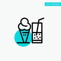 Drink Ice Cream Summer Juice turquoise highlight circle point Vector icon