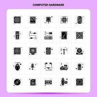 Solid 25 Computer Hardware Icon set Vector Glyph Style Design Black Icons Set Web and Mobile Business ideas design Vector Illustration