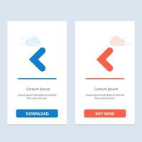 flecha atrás atrás izquierda azul y rojo descargar y comprar ahora plantilla de tarjeta de widget web vector