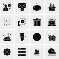 16 iconos de negocios universales vector ilustración de icono creativo para usar en proyectos relacionados con la web y dispositivos móviles