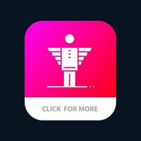Angel Business Career Freedom Investor Mobile App Button Android and IOS Glyph Version vector
