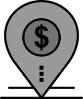 Dollar Pin Map Location Bank Business  Flat Color Icon Vector icon banner Template