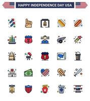 25 Creative USA Icons Modern Independence Signs and 4th July Symbols of light candle alert states american Editable USA Day Vector Design Elements