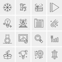 16 iconos de negocios universales vector ilustración de icono creativo para usar en proyectos relacionados con la web y dispositivos móviles