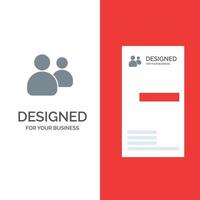 Friends Group Users Team Grey Logo Design and Business Card Template vector