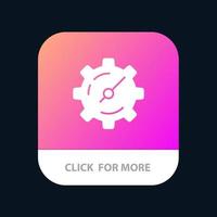 Gear Setting Timer Mobile App Button Android and IOS Glyph Version vector