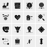 16 iconos de negocios universales vector ilustración de icono creativo para usar en proyectos relacionados con la web y dispositivos móviles