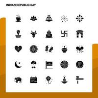 25 conjunto de iconos del día de la república india plantilla de ilustración de vector de icono de glifo sólido para ideas web y móviles para empresa comercial