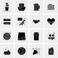 16 iconos de negocios universales vector ilustración de icono creativo para usar en proyectos relacionados con la web y dispositivos móviles