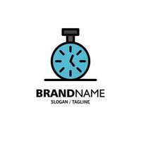 Stopwatch Time Timer Count Business Logo Template Flat Color vector