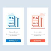 Document Find Job Search  Blue and Red Download and Buy Now web Widget Card Template vector
