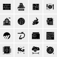 16 iconos de negocios universales vector ilustración de icono creativo para usar en proyectos relacionados con la web y dispositivos móviles