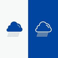 nube lluvia canadá línea y glifo icono sólido bandera azul línea y glifo icono sólido bandera azul vector