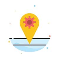 Business Location Map Gear Abstract Flat Color Icon Template vector