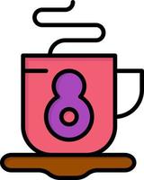 café té caliente color plano icono vector icono banner plantilla