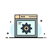 Web Setting Gear Internet Business Logo Template Flat Color vector