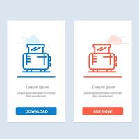 Electric Home Machine Toaster  Blue and Red Download and Buy Now web Widget Card Template vector